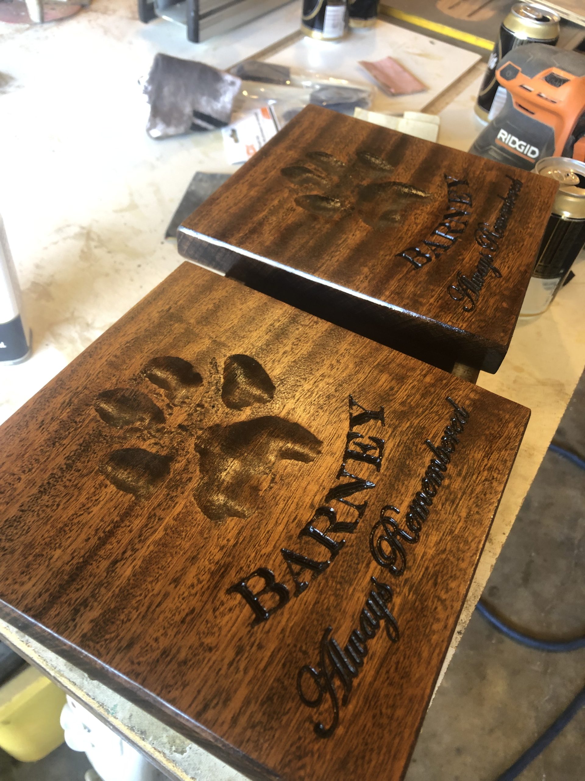 Pawprint Carving